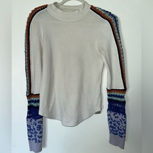 Free People Size Medium Knit Long Sleeve Tee